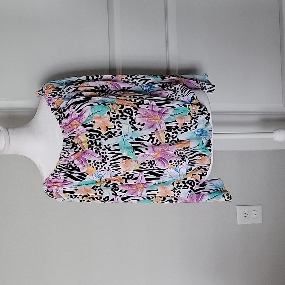 Lascana Venus EUC LG Tropical Print Top with Elastic Neck and Waist